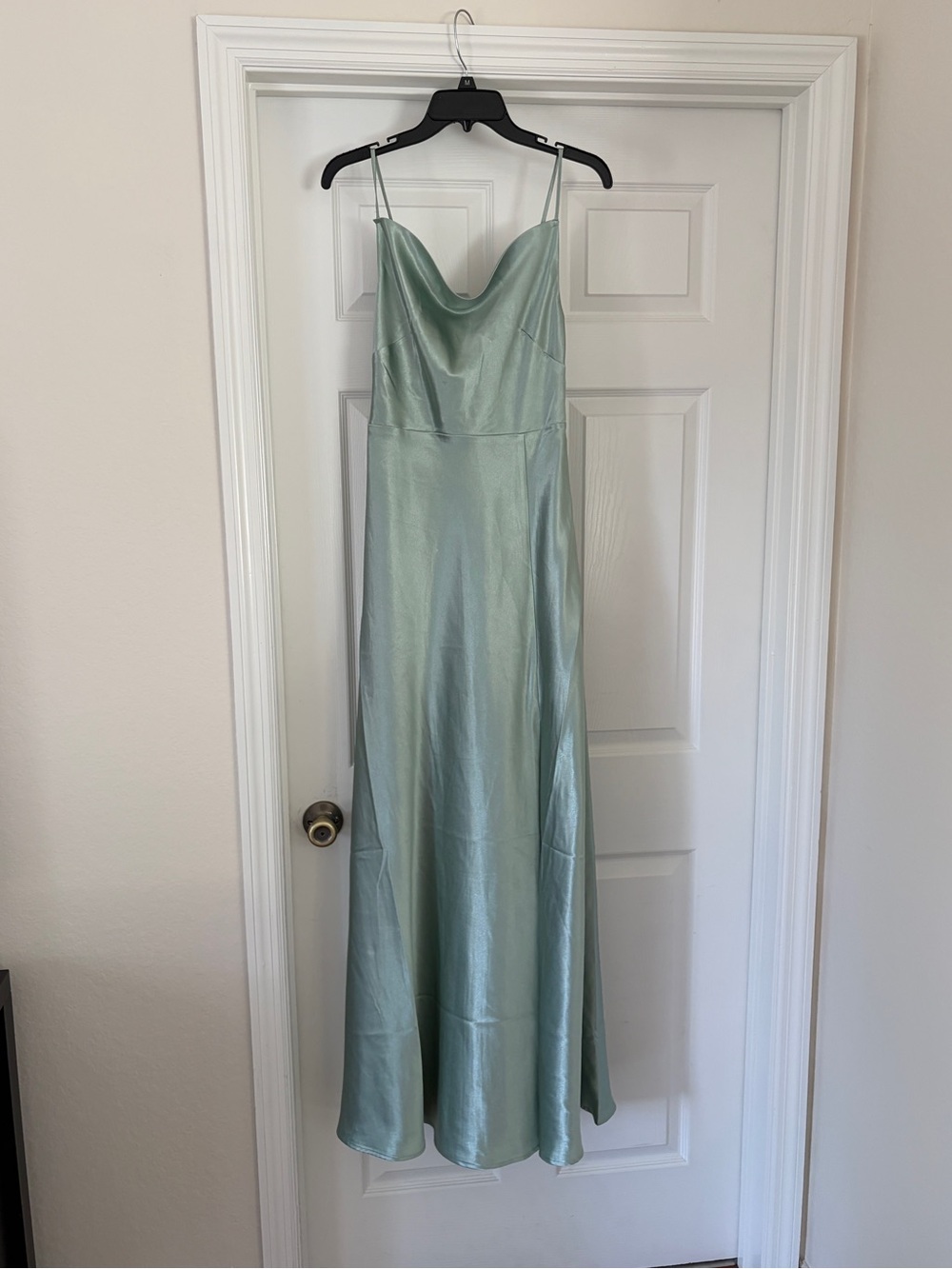 Birdy Grey Satin Cowl Neck Slip Dress - Sage Green
